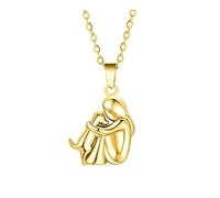 YETONADO Carino Due Toni Colore Ragazza Abbracciato Cane Collana Moda Donne e Pet Ciondolo Gioielli Accessori, Misura unica, Agata