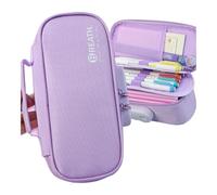 YETONADO Caso di scuola di grande capacità Blocco Password Matita Caso di colore solido Scatola di matita Durevole Portapenne Portatile Porta Penna Scuola Statio, Colore viola-solido, Taglia unica