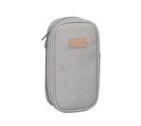 YETONADO Coreano Cancelleria Matita Astucci Multicolore Studente Matita Borsa Forniture Scuola Cerniera Penna Borsa Forniture per Uff, Grigio, Taglia unica