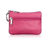 YETONADO Moda Donne Del Cuoio Del Raccoglitore Frizione Uno/Due Zip Femminile Breve Piccola Borsa Della Moneta Design Morbido Mini, 1 Zip-Hot Pink, Taglia unica