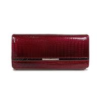 YETONADO Portafoglio da donna in vera pelle femminile designer portafoglio di lusso marca donna ID titolare della carta portamonete portamonete Lady Money Bag Clutch Purse, Rosso scuro, Taglia unica