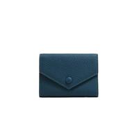 YETONADO Portafoglio in pelle PU, piccolo per le donne, porta carte di lusso, borsa corta multiuso con cerniera in pelle bovina, Blu, Taglia unica