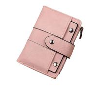 YETONADO Signore PU Pelle Rivetto Breve Portafoglio Cerniera Cambiare Carta Titolare Della Moneta Delle Donne Della Borsa, rosa, Taglia unica