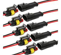 YETOR Way Car Waterproof Electrical Connector,16 AWG 2 pin Plug Auto Electrical Wire Connectors for Car, Truck, Boat, and Other Wire Connections.(5 Pack)¡
