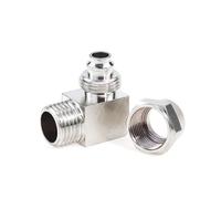 YEUBXDJ 10 pezzi connettori angolari PL in ottone nichelato con fissaggio rapido per accessori per tubi d'aria pneumatici 1/8" 1/4" 3/8" 1/2" 4 6 8 10 12mm (KPL6-02,10 PCS)