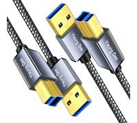Yeung Qee Cavo USB 3.0 da A a B, 0,5 m, in nylon intrecciato, cavo USB 3.0 tipo A maschio a B maschio, cavo per stampante compatibile con docking station, driver rigidi esterni, scanner e altro (0,5