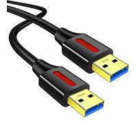 Yeung Qee Cavo USB 3.0 da maschio a maschio, 0,3 m, cavo USB a doppia estremità per hard disk, fotocamere, dispositivi di raffreddamento per laptop, lettori DVD e altro ancora