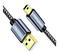 Yeung Qee Mini cavo USB intrecciato da USB 2.0 tipo A a Mini B cavo di ricarica intrecciato compatibile con controller PS3, lettore MP3/4, PDA, fotocamera, scanner e altri mini dispositivi USB (10 m)