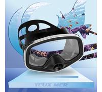 YEUX MER Maschera subacquea con valvola di scarico, ampia visuale, adatta per adulti, anti-appannamento, immersioni, snorkeling, maschera nera