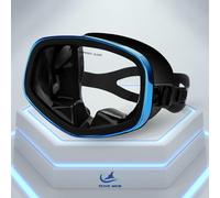 YEUX MER Maschera subacquea con valvola di scarico, ampia visuale, adatta per adulti, per immersioni subacquee, immersioni gratuite e snorkeling (blu pietra preziosa)