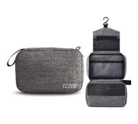Yeuxitech Beauty Uomo Da Viaggio, Biuticase Donna Da Viaggio, Beauty Case Da Appendere, Borsa Da Toilette Pieghevole Unisex, Organizer Da Bagno Compatto Con Gancio Grigio