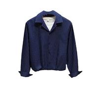 Yeuyyben Camicia A Maniche Lunghe con Scollo A V A Maniche Lunghe da Uomo con Colletto Cubano Vintage