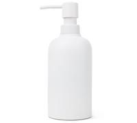 Yew Design dispenser di sapone bianco opaco per il bagno, 450 ml, pompa rotonda in acciaio inox per sapone liquido, piatti o mani, per lavello da cucina, piano di lavoro e bagno