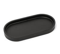 Yew Design Vassoio Portasapone Rotondo Nero Opaco, 20 cm, per Sapone, Detersivo e lozione, Organizer per Bagni, cucine e Piani di lavoro - Contiene 2 Dispenser di Sapone