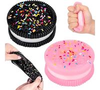 YEWCEP 2 pezzi Taba Squishy, Squishy Toy, Squishy per Oreo, giocattolo antistress, giocattolo antistress, giocattolo antistress, Fufu Squishy (nero + rosa)