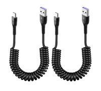 Yewseas 2 PCS Cavo USB Tipo C A Spirale 0,4m, Cavo USB A A USB C Per Ricarica Rapida E Trasferimento Dati, Design Flessibile, Resistente E Universale, Compatto Per Dispositivi Usb-C E Android Auto