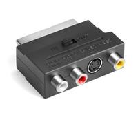 Yewseas Scart Per 3x Jacks IN OUT Switcher + S-Video S-Vhs, Convertitore Audio e Video, Adattatore Scart Commutabile Maschio-Femmina, Compatibile con TV, Console e Lettori DVD