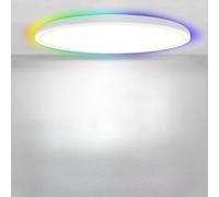 Yexati Lampada da soffitto a LED dimmerabile con telecomando, 24 W RGB cambia colore, lampada da soffitto rotonda, 3000 K-6500 K, regolazione della luminosità 10%-100%, per camera da letto, cameretta