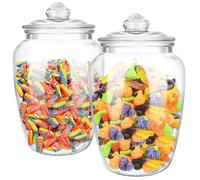 YEXEXINM 2 barattoli in vetro per caramelle e biscotti da 2,1 l, con coperchi ermetici, barattoli decorativi da farmacia, contenitori per buffet per caramelle per bancone della cucina, contenitori