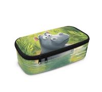 Yexignaon Astuccio per bambini per ragazzi e ragazze, grande capacità, con tasca in rete, grande scatola di cancelleria per la scuola, Ippopotamo, Organizer per borse