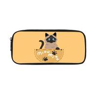 Yexignaon Astuccio per matite carino per ragazze, astuccio per la scuola, custodia leggera per il trasporto di penne, scatola portaoggetti con cerniera liscia, Gatto Siamese, Organizer per borse