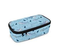 Yexignaon Astuccio per matite per bambini dai 6 agli 8 ai 10 ai 12 anni, di grande capacità, leggero, materiale scolastico, scatole di immagazzinaggio, Squalo, Organizer per borse