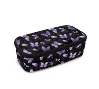 Yexignaon Astuccio per matite per bambini dai 6 agli 8 ai 10 ai 12 anni, di grande capacità, leggero, materiale scolastico, scatole di immagazzinaggio, farfalla viola, Organizer per borse