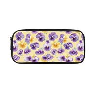 Yexignaon Astuccio per matite per bambini, design kawaii, per la scuola, per matite colorate, con cerniera liscia, Viola del pensiero, Organizer per borse