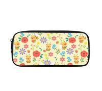 Yexignaon Astuccio per matite per bambini, design kawaii, per la scuola, per matite colorate, con cerniera liscia, Fiore Capibara, Organizer per borse