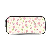 Yexignaon Astuccio per matite per bambini, design kawaii, per la scuola, per matite colorate, con cerniera liscia, Simpatico tulipano, Organizer per borse