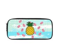 Yexignaon Astuccio per matite per bambini, design kawaii, per la scuola, per matite colorate, con cerniera liscia, Ananas, Organizer per borse
