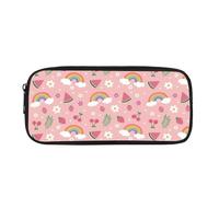 Yexignaon Astuccio per matite per bambini, design kawaii, per la scuola, per matite colorate, con cerniera liscia, Anguria arcobaleno, Organizer per borse