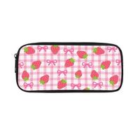 Yexignaon Astuccio per matite per bambini, design kawaii, per la scuola, per matite colorate, con cerniera liscia, Fragola, Organizer per borse