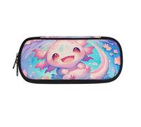 Yexignaon Astuccio per matite per ragazze, per la scuola elementare, per ragazze, leggero, con supporto, Kawaii Axolotl, Organizer per borse