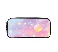 Yexignaon Astuccio per ragazzi e ragazze, astuccio per matite per bambini, borsa per il trasporto di penne, con cerniera, scatola portaoggetti da scrivania porta matite, Pianeti Rosa, Organizer per