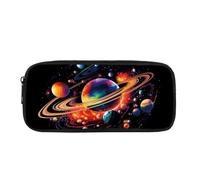 Yexignaon Astuccio per ragazzi e ragazze, astuccio per matite per bambini, borsa per il trasporto di penne, con cerniera, scatola portaoggetti da scrivania porta matite, Pianeti, Organizer per borse