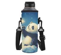 Yexignaon Galaxy Panda Borsa per bottiglia d'acqua con tracolla regolabile Custodia per bottiglia d'acqua Grande custodia portatile per il trasporto di bottiglie per scuola all'aperto escursionismo