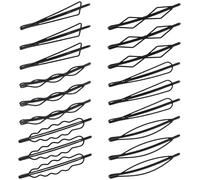 Yexueer 18 fermagli per capelli geometrici in metallo, 6,9 cm, adatti per donne e ragazze, possono essere utilizzati come squisiti accessori per lo styling di nozze (nero, 6 stili)