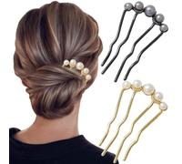 Yexueer 2 fermagli per capelli a forma di U con perle per spose, pettine laterale con perle francesi, accessori per capelli adatti per matrimoni, feste, festival, vita quotidiana