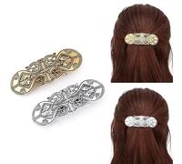 Yexueer 2 forcine per capelli, carta per capelli scavata in metallo, accessori per parrucchiere stile regalo per donne e ragazze (argento, bronzo)