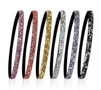 Yexueer 6 fasce per capelli in feltro antiscivolo con strass, accessori colorati per lo sport e lo yoga, accessori per capelli alla moda