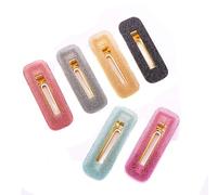 Yexueer 6 Pack Lady Glitter Pattern Hair Card geometrica acrilica frangia forcina accessori per capelli (rettangolare)