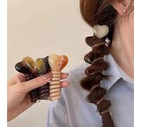 Yexueer Fasce elastiche per capelli a coda di cavallo con design a forma di cuore, fascette in gomma, accessori per filo telefonico da donna