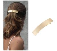 Yexueer Fermaglio per capelli a strisce geometriche, clip per capelli rettangolare in metallo, clip per capelli spessa dorata, decorazione esagerata, gioielli per capelli adatti per donne e ragazze
