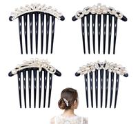 Yexueer Pettini laterali con perle per donne e ragazze, accessori per capelli con fiore e strass, accessori per capelli vintage per matrimonio