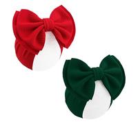 Yexueer Set da 7 pollici 2 pezzi verde fiocco hair accessori accessori per capelli natalizi