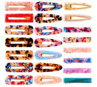 Yexueer Set di 22 fermagli per capelli alla moda a forma di becco d'anatra, rettangolari, in resina acrilica, motivo marmo, forcine per capelli da donna, accessori per lo styling