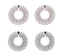 Yexueer Set di 4 pezzi di pettine elastico circolare in plastica nero marrone fascia elastica elastica a molla, 8 forme - nero e marrone