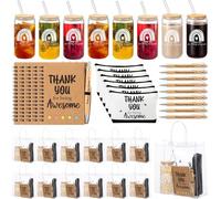 Yeyeplum Regali di apprezzamento dei dipendenti Bulk Inspirational Glass Cup Makeup Bag Bamboo Pen Motivational Notebook e borsa per volontari Laboratorio Settimana Festa della Mamma Team Office