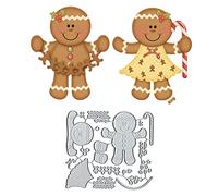 Yeyert Fustelle in metallo a forma di omino di pan di zenzero, per la creazione di biglietti, 10,5 x 9,5 cm, argento